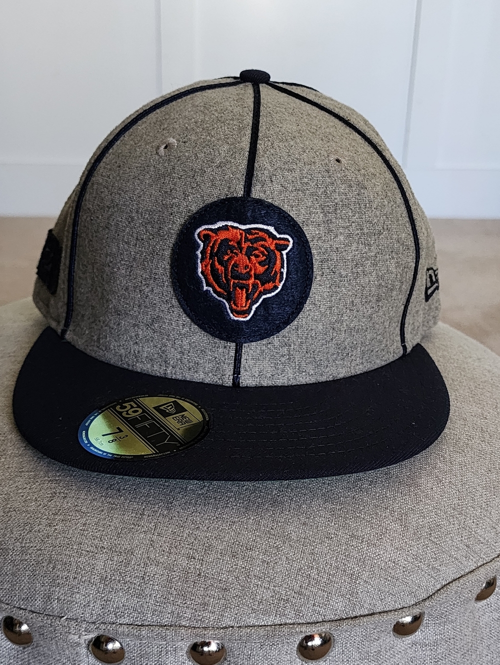 Men's New Era Heather Gray/Navy Chicago Bears Fitted Hat